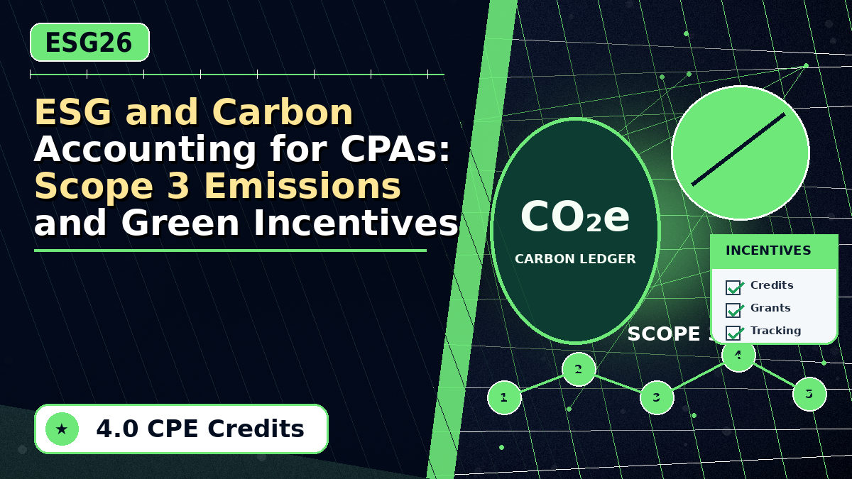 ESG and Carbon Accounting for CPAs: Scope 3 Emissions and Green Incentives