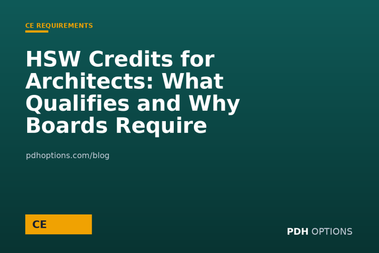 HSW Credits for Architects: What Qualifies and Why Boards Require Them — CPE Options