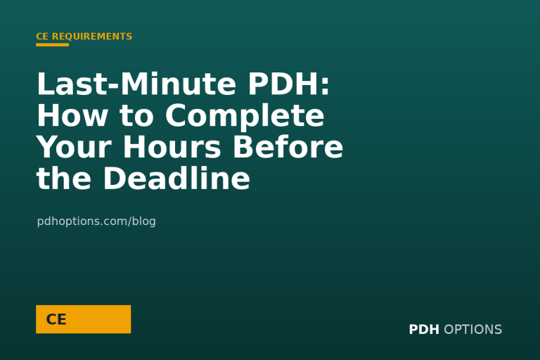 Last-Minute PDH: How to Complete Your Hours Before the Deadline — CPE Options