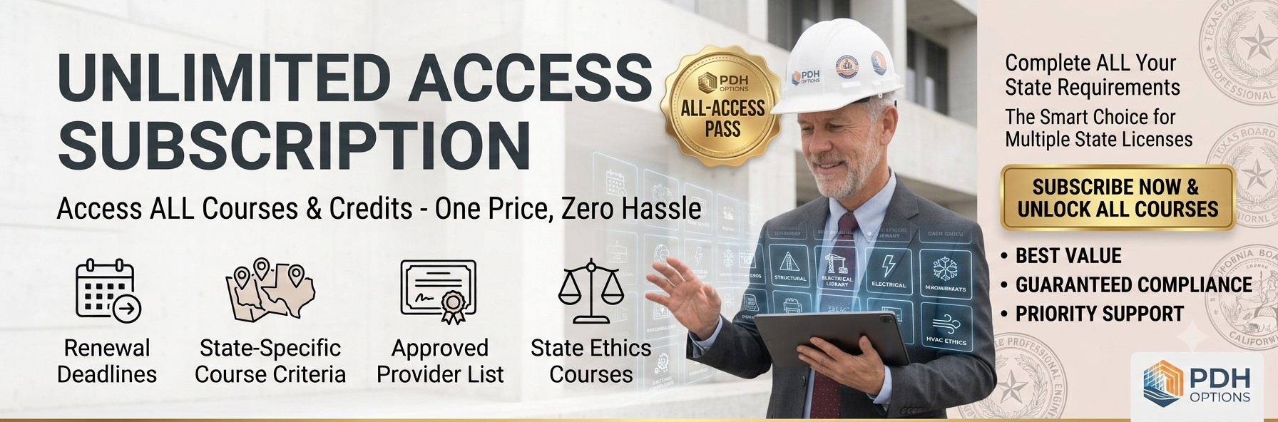 One-year all-access pass to all CPE courses — one-time purchase