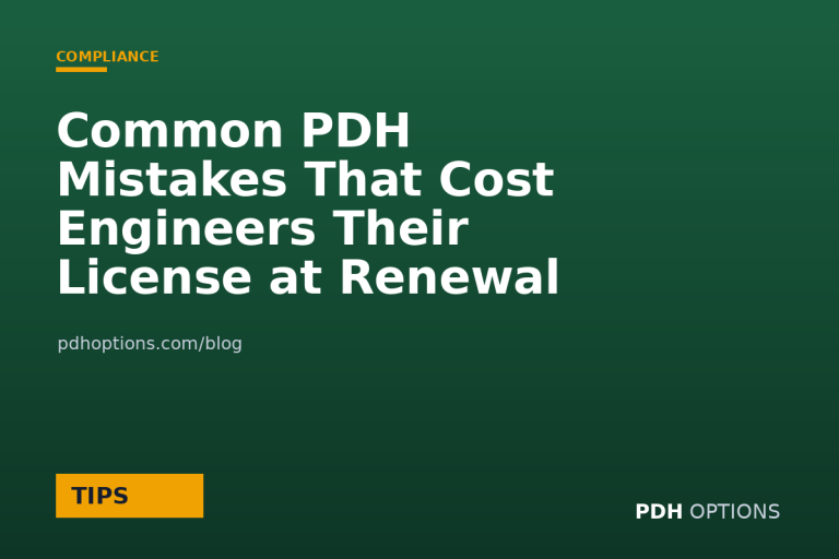 Common PDH Mistakes That Cost Engineers Their License at Renewal — CPE Options