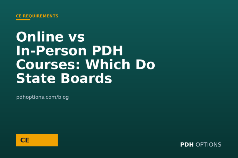 Online vs In-Person PDH Courses: Which Do State Boards Prefer? — CPE Options