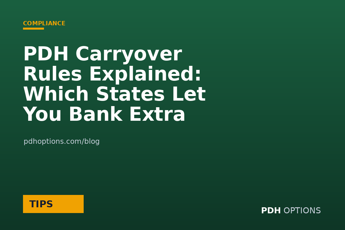 PDH Carryover Rules Explained: Which States Let You Bank Extra Hours — CPE Options