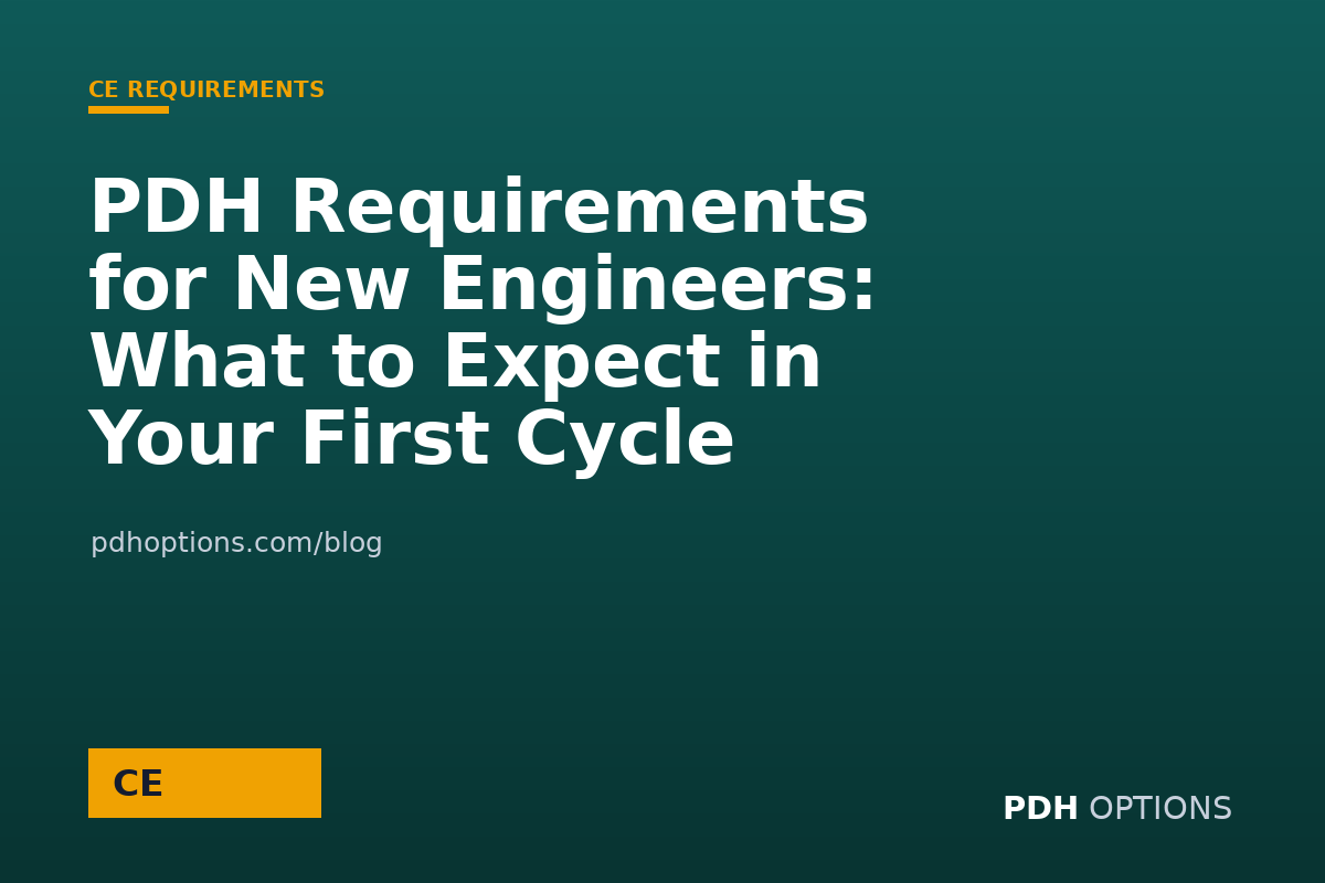 PDH Requirements for New Engineers: What to Expect in Your First Cycle — CPE Options