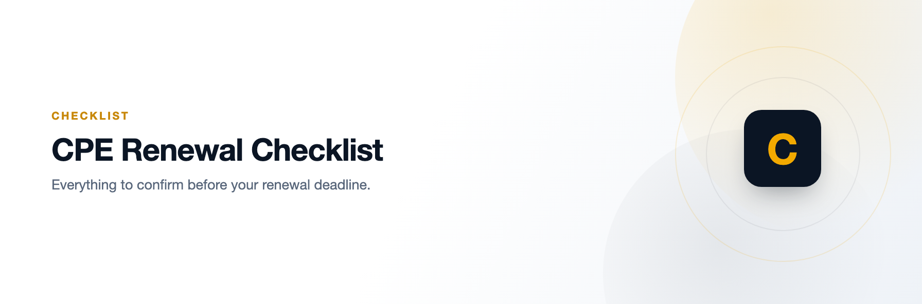 CPE Renewal Checklist