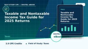 Taxable and Nontaxable Income Tax Guide for 2025 Returns — CPE course eBook cover